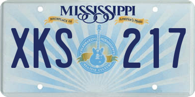 MS license plate XKS217