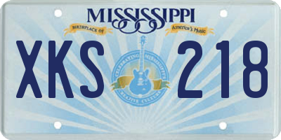 MS license plate XKS218