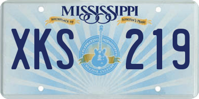 MS license plate XKS219