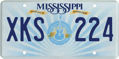 MS license plate XKS224