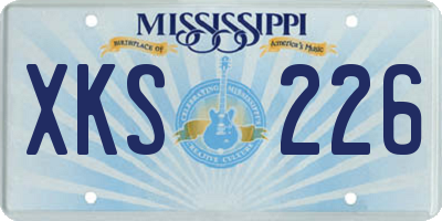 MS license plate XKS226