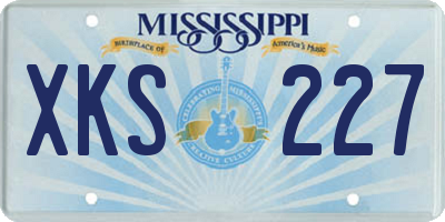 MS license plate XKS227