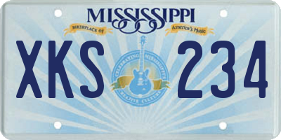 MS license plate XKS234