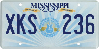 MS license plate XKS236
