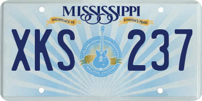 MS license plate XKS237