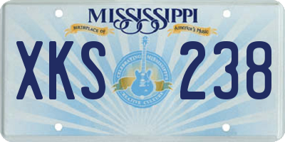 MS license plate XKS238