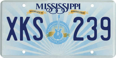 MS license plate XKS239