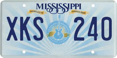 MS license plate XKS240