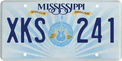 MS license plate XKS241