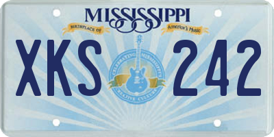 MS license plate XKS242