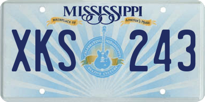 MS license plate XKS243