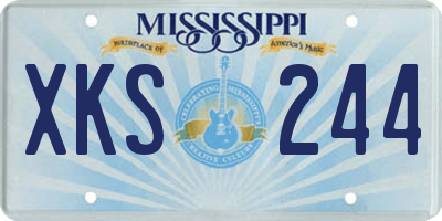MS license plate XKS244