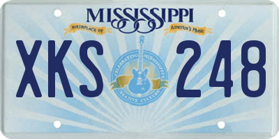 MS license plate XKS248