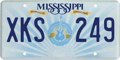 MS license plate XKS249