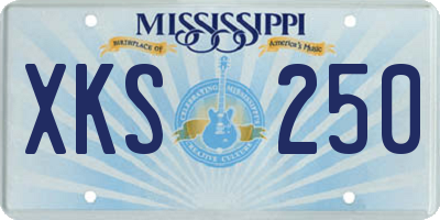 MS license plate XKS250