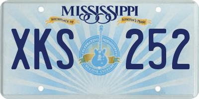 MS license plate XKS252