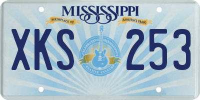 MS license plate XKS253