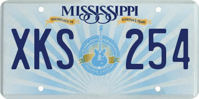 MS license plate XKS254