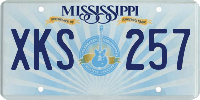 MS license plate XKS257