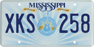MS license plate XKS258