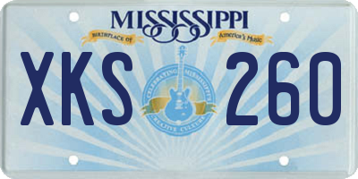 MS license plate XKS260