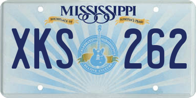MS license plate XKS262