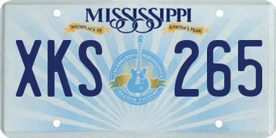 MS license plate XKS265
