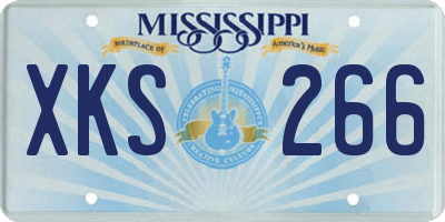 MS license plate XKS266