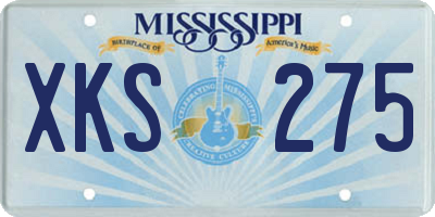 MS license plate XKS275