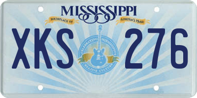 MS license plate XKS276