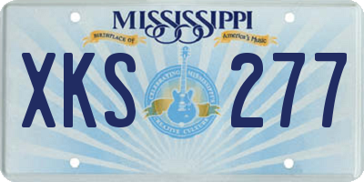 MS license plate XKS277