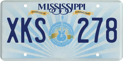 MS license plate XKS278