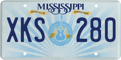 MS license plate XKS280