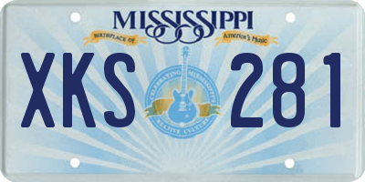 MS license plate XKS281