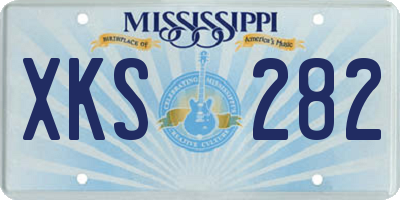 MS license plate XKS282