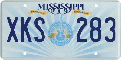 MS license plate XKS283