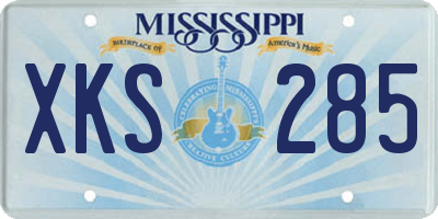 MS license plate XKS285
