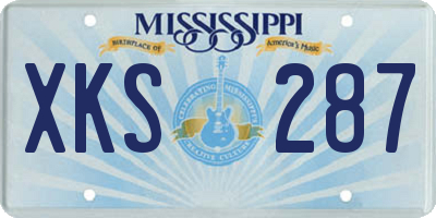 MS license plate XKS287