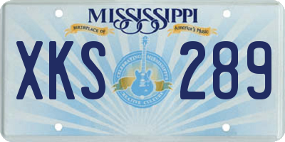 MS license plate XKS289