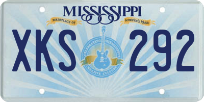 MS license plate XKS292