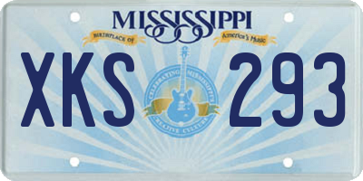 MS license plate XKS293