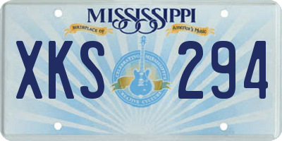 MS license plate XKS294