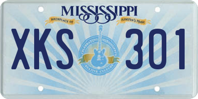 MS license plate XKS301