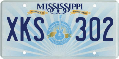 MS license plate XKS302