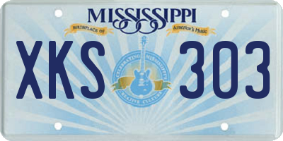 MS license plate XKS303