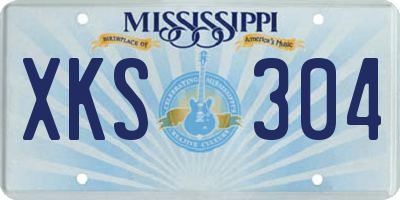 MS license plate XKS304