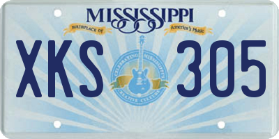 MS license plate XKS305