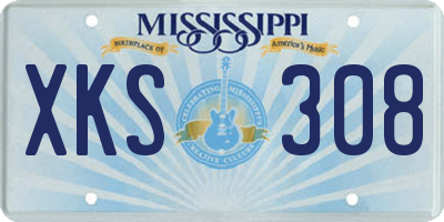 MS license plate XKS308