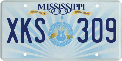 MS license plate XKS309