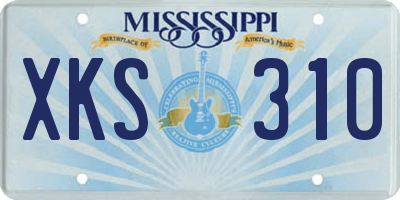 MS license plate XKS310